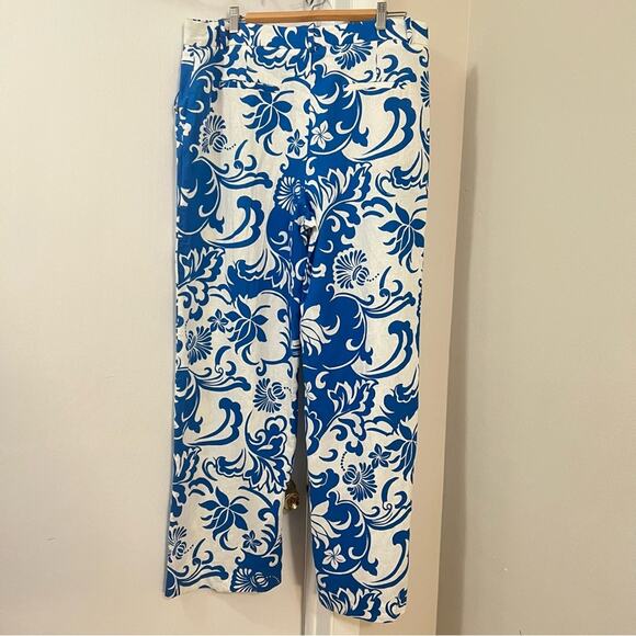 Zara PRINTED LINEN BLEND TROUSERS Size Extra Large XL - Picture 11 of 12